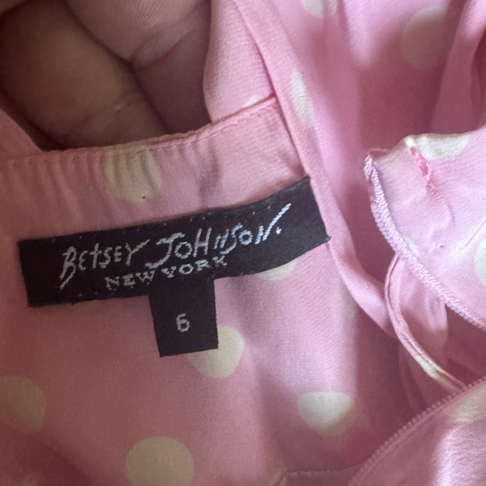 Betsey Johnson Light Pink Dress with White Dots